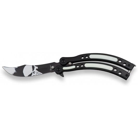 ΣΟΥΓΙΑΣ ALBAINOX SKULLS balisong. Blade 10.20 cm, 02196