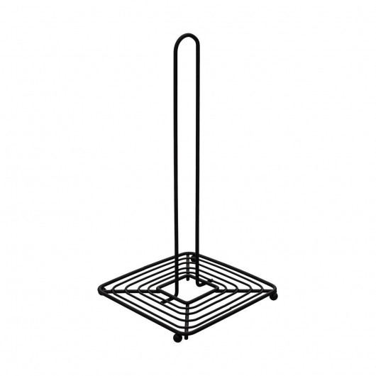 ESTIA ΒΑΣΗ ΓΙΑ ΡΟΛΟ ΚΟΥΖΙΝΑΣ METAL BLACK ΜΕΤΑΛΛΙΚΗ 30x15.5cm ΜΑΥΡΗ