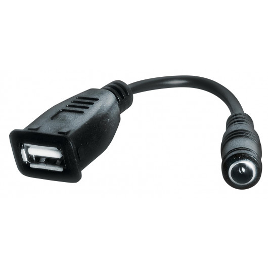 CABLE 5,5X2,1 TO USB A (F)  Καλώδιο τροφοδοσίας από dc connector 5.5x2.1mm αρσενικό σε USB A 2.0 θηλυκό.