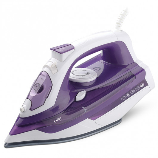 LIFE SILKY PURPLE 2400W STEAM IRON WITH CERAMIC SOLEPLATE, PURPLE COLOR