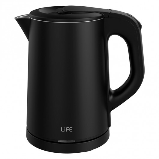 LIFE ESSENTIAL 0.8L DOUBLE WALL ELECTRIC KETTLE, BLACK COLOR