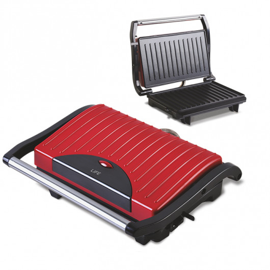 LIFE SCARLET SANDWICH TOASTER WITH GRILL PLATES, 700W