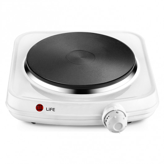LIFE PERFECT COOK 1500W ELECTRIC SINGLE HOT PLATE, WHITE COLOR