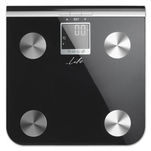 LIFE SHAPE BODY FAT SCALE WITH BLACK GLASS SURFACE