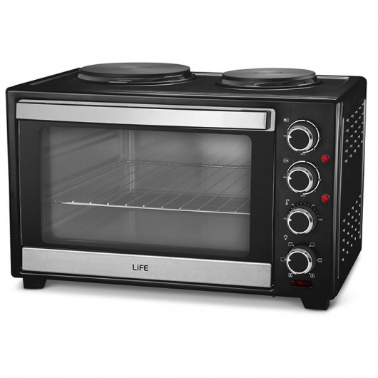 LIFE KOUZINAKI 302 30L ELECTRIC OVEN WITH CONVECTION AND 2 HOT PLATES, 3200W