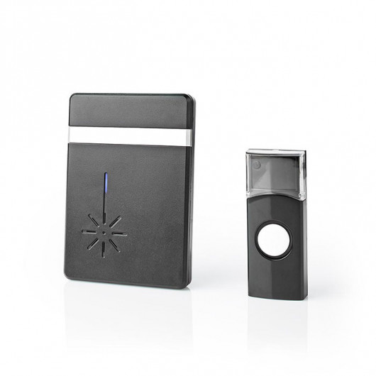 NEDIS DOORB212BK Wireless Doorbell Set Battery Powered 36 Melodies