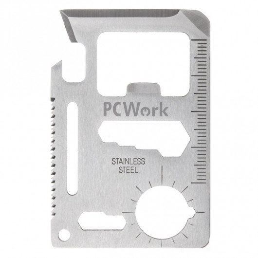 PCWork PCW08D 11-1 MULTIFUNCTIONAL TOOL CREDIT CARD-DESIGN