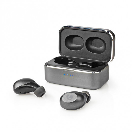 NEDIS HPBT5056GY Bluetooth ακουστικά handsfree με θήκη φόρτισης, σε γκρι χρώμα