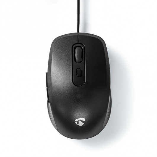 NEDIS MSWD110BK Ενσύρματο ποντίκι με ανάλυση έως και 3600dpi, σε μαύρο χρώμα