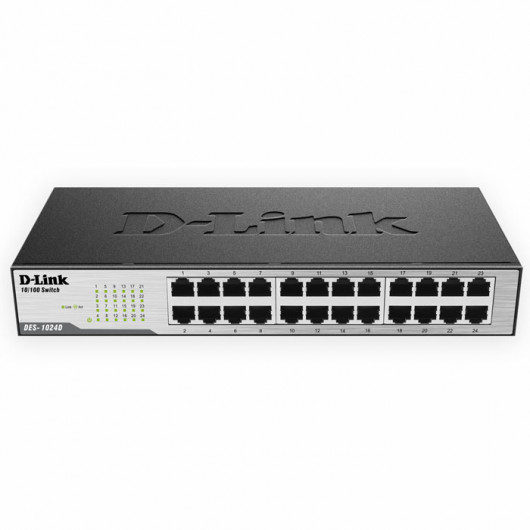 D-LINK DES-1024D 24-Port Ethernet 10/100 Unmanaged Desktop Rackmount Switch