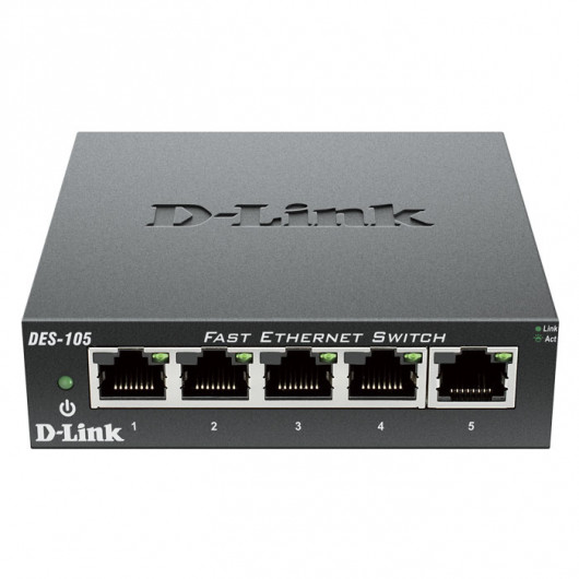 D-LINK DES-105 5-Port Fast Ethernet Unmanaged Desktop Switch