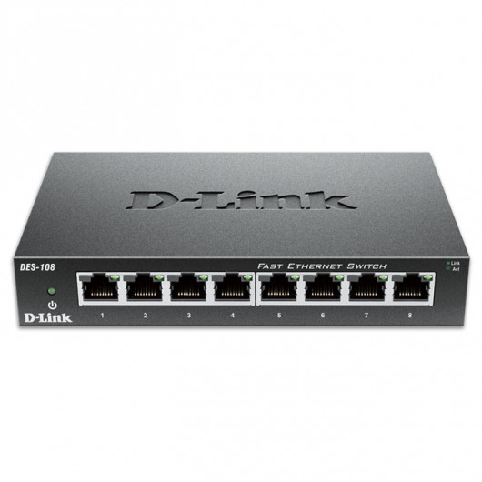 D-LINK DES-108 8-Port Fast Ethernet Unmanaged Desktop Switch