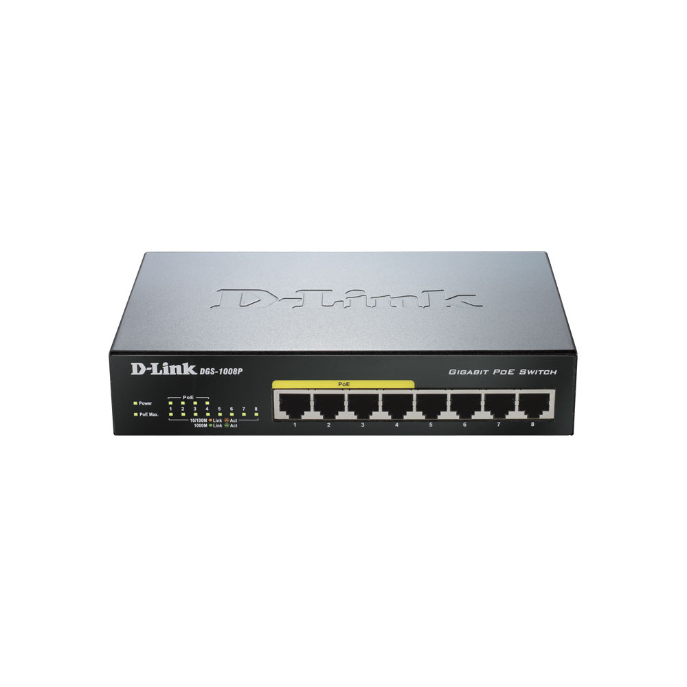 DGS-1008P 8-Port Gigabit PoE Unmanaged Desktop Switch