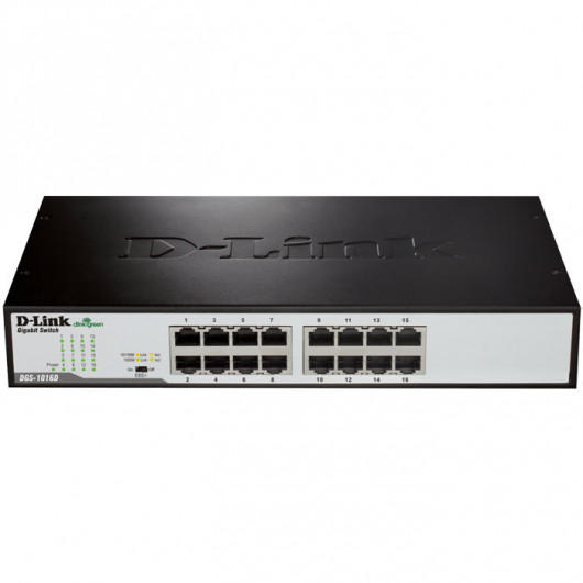 D-LINK DGS-1016D 16-Port Gigabit Unmanaged Desktop/Rackmount Switch