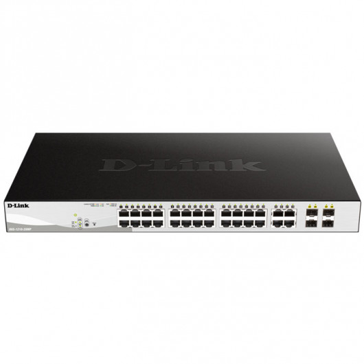 D-LINK DGS-1210-28MP 28-Port Max Poe Gigabit Smart Managed switch, 24xPoE & 4xSFP ports, 370W