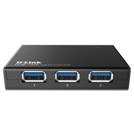D-LINK DUB-1340 USB 30 Hub 4 θυρών σε μαύρο χρώμα