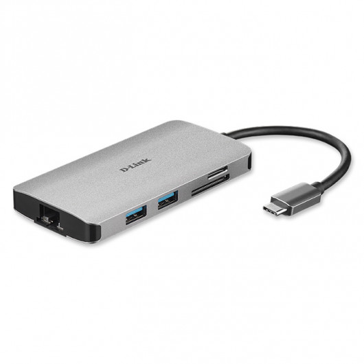 D-LINK DUB-M810 Σταθμός σύνδεσης 8 θυρών, με υποστήριξη οθόνης ανάλυσης ως 4Κ και με πολλαπλές λειτουργίες για lapto