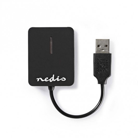 NEDIS CRDRU2300BK Card reader All-in-One USB 20, με ενσωματωμένο καλώδιο