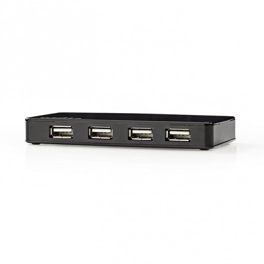 NEDIS UHUBU2730BK USB 20 Hub 7 θυρών με τροφοδοτικό, σε μαύρο χρώμα