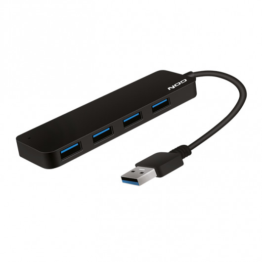 NOD METAL HUB 4.3 USB hub αλουμινίου  4 θυρών / USB 32 Gen 1X1 σε μαύρο χρώμα, με σύνδεση Type-A