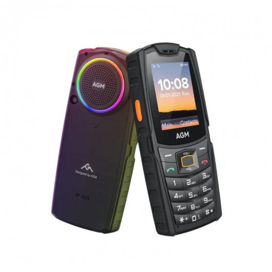 AGM M6 Μαύρο αδιάβροχο κινητό τηλέφωνο ανθεκτικό σε πτώση Dual Sim με Bluetooth, USB, SD, LED, FM, 4G, οθόνη 2.4″-3.5W