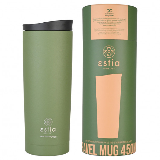 ESTIA ΘΕΡΜΟΣ TRAVEL MUG SAVE THE AEGEAN 450ml FOREST SPIRIT