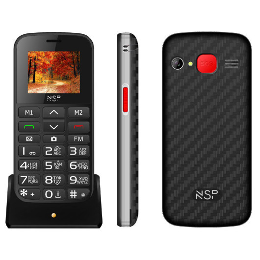NSP 2000DS (82220302) Μαύρο/Ασημί (Ελληνικό Μενού) Κινητό τηλέφωνο Dual SIM με Bluetooth,