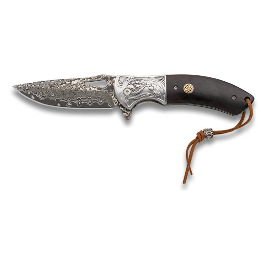 ΣΟΥΓΙΑΣ Albainox Damascus penknife. Ornated steel bolster, 8.50cm, 18925