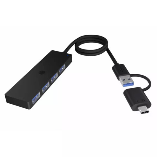 ICY BOX IB-HUB1424-C3 USB 32 Gen 1x1 Hub, µε συνδέσεις 4x θύρες Type-A σε μαύρο χρώμα