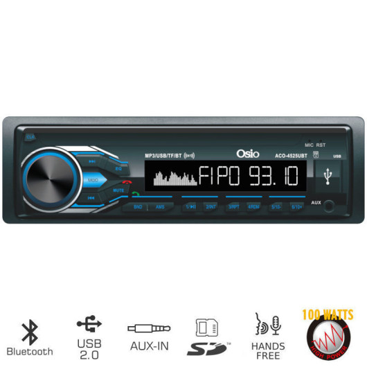 Osio ACO-4525UBT Ηχοσύστημα αυτοκινήτου με Bluetooth, USB κάρτα SD και Aux-In