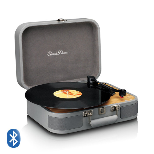 LENCO CLASSIC PHONO TT-116GYRetro Bluetooth turntable with built-in speakers, grey color.