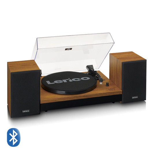 LENCO LS-310WDTurntable with Bluetooth and two separate speakers, wood.