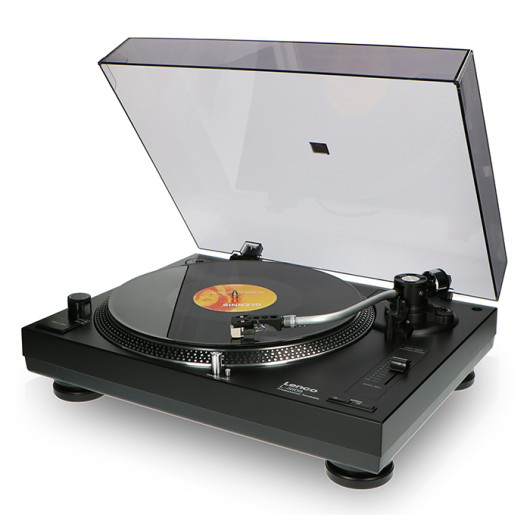 LENCO L-3808Direct drive record player with USB / PC Encoding, black color.