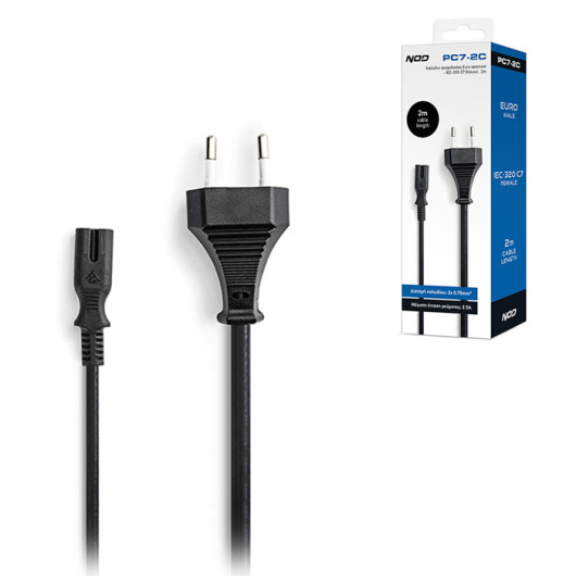 NOD PC7-2CPower cable Euro male - IEC-320-C7 female ,2m