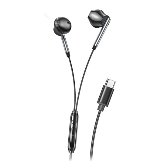 XO EP66Crescent earphones with Type-C plug in black color
