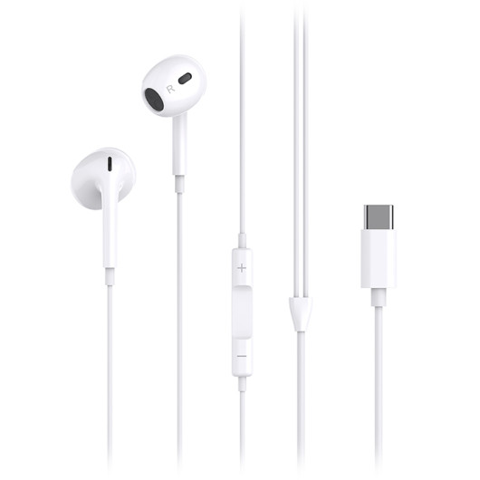XO EP74Fourth generation earphones with Type-C plug in white color