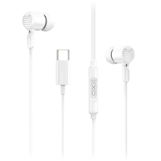 XO EP81Earphones with microphone and Type-C plug in wihte color