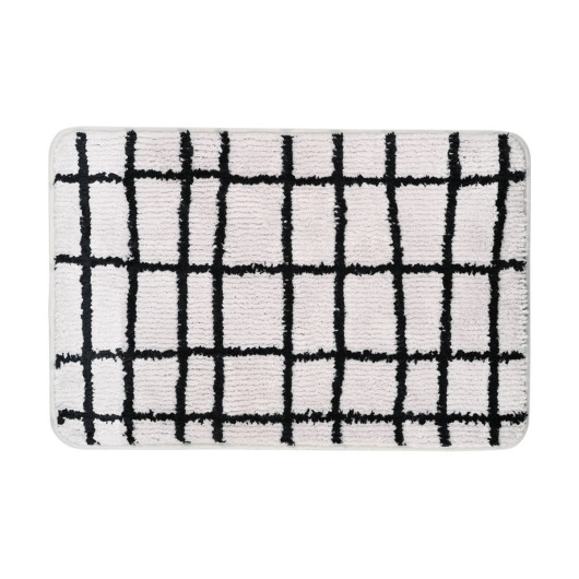 ESTIA ΤΑΠΕΤΟ ΜΠΑΝΙΟΥ CAGE 40x60cm 100% ΜΙΚΡΟΪΝΕΣ ΓΚΡΙ-ΜΑΥΡΟ