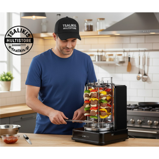 CLATRONIC DVG 3686Vertical kebab multigrill, black color