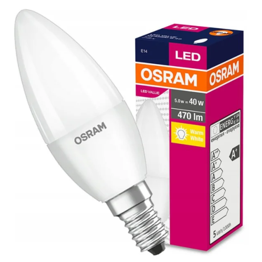 ΛΑΜΠΑ ΚΕΡΑΚΙ Ε14 OSRAM  5.5W ΘΕΡΜΟΥ ΦΩΤΙΣΜΟΥ