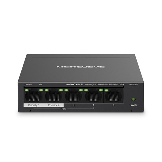 MERCUSYS MS105GP5-Port Gigabit desktop switch with 4-Port PoE+