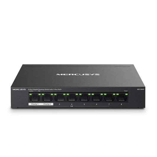 MERCUSYS MS108GP8-Port gigabit desktop switch with 7-Port PoE+