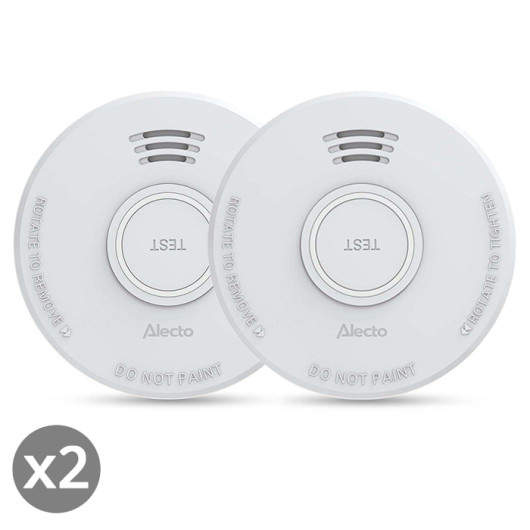 ALECTO SD110 X2Stand alone smoke alarm with 1 year battery, white color 2pcs.