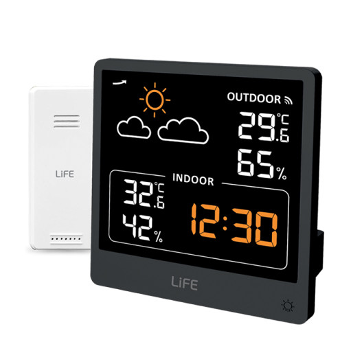 LIFE LA PUSHWeather station with wireless outdoor sensor and clock
