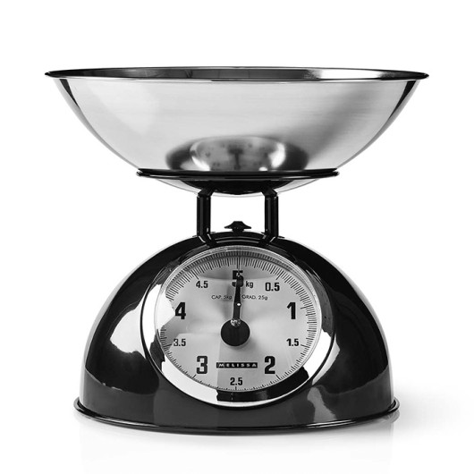 MELISSA 16310238Retro analog kitchen scale max. 5kg, black color.