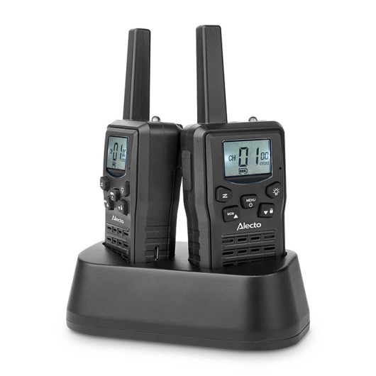 ALECTO FR200BKWalkie-Talkie set with 2 handsets up to 10km, black color