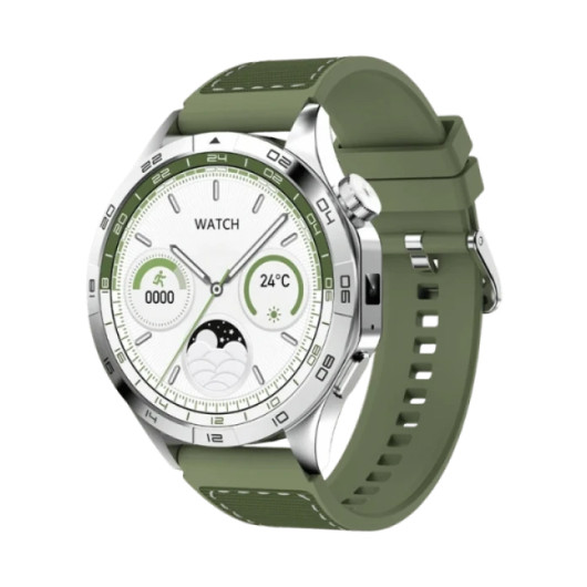 XO WATCH4 SILVER AND GREENSmartwatch with 1.43" AMOLED display in green color