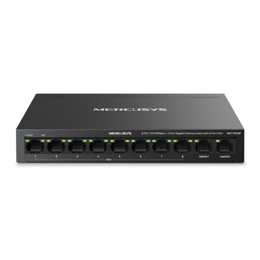 MERCUSYS MS110CMP8-Port 10/100 Mbps + 2-Port Gigabit Desktop Switch with 8-Port PoE+