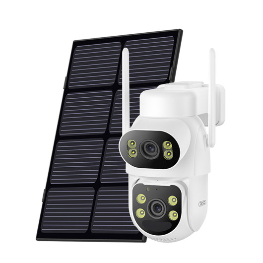 XO CR194G 4MP Outdoor Camera with Solar Panel in white color